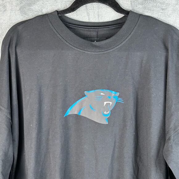 NFL Carolina Panthers Top Womens Large Black Tunic Logo NEW Long Sleeve Football - Picture 2 of 14